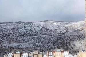 Snow in Jerusalem and the surrounding mountains photo