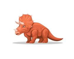 vector de ilustración de personaje de especie de dinosaurio triceratops