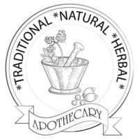Apothecary badge and sign vector