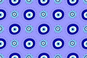 ojo griego amuleto turco patrón sin fisuras. ojo turco azul para amuleto y protección en un patrón sin fin. ilustración vectorial en un estilo plano. vector