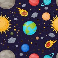 Celestial Bodies Seamless Pattern vector