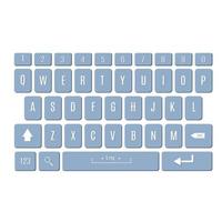 keyboard of smartphone, alphabet buttons vector