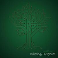 3d tree circuit board background. vector