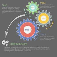 Circular infographic. Chart, diagram, graph with  gears. Cover vector  template.