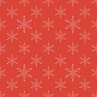 Red seamless snowflake pattern vector