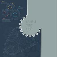 Technology background with gear wheel, gears belt, cover template vector