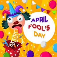 April Fools Day with Surprise Box vector