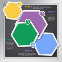 página de inicio o infografía de diseño hexagonal moderno y colorido vector