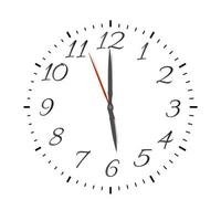 classic black and white round wall clock isolated on white background vector