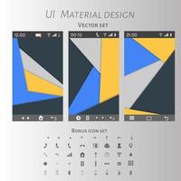 Abstract user interface templates of overlaps paper vector