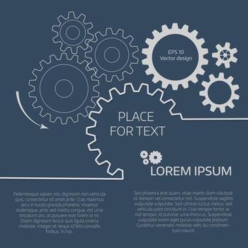 ilustración vectorial de engranajes con el fondo gris. vector