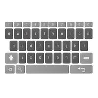 keyboard of smartphone, alphabet buttons vector