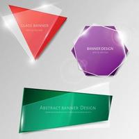 Abstract vector glass banner set