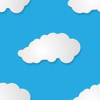 Seamless pattern with paper clouds vector