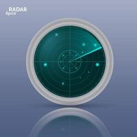 3d radar icon on black background vector