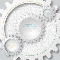 Business template. Circuit board with 3d gears. vector