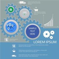 infografías de comercio electrónico, concepto de negocio, servicio de entrega rápida. engranajes vector