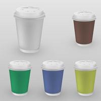 Set of plastic containers of coffee vector