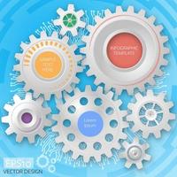 Business template. Circuit board with 3d gears. vector