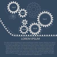 Vector infographic template with gears  on grey background