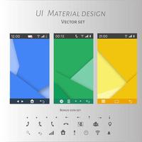 Abstract user interface templates of overlaps paper vector