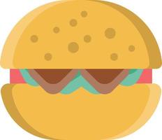 Ilustración de vector de hamburguesa sobre un fondo. símbolos de primera calidad. icono plano de línea vectorial para concepto o diseño gráfico.