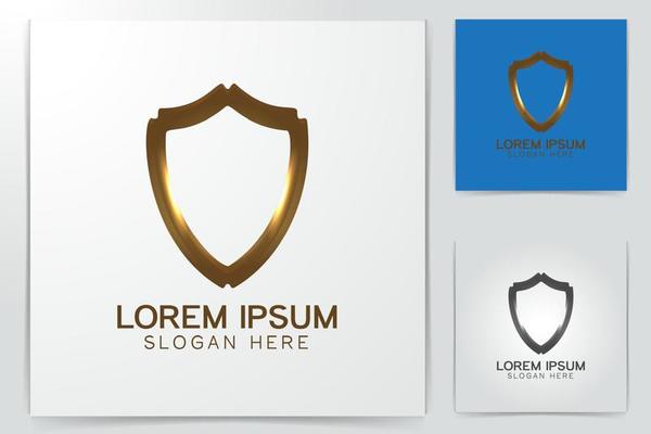 shield security gold, warranty logo design