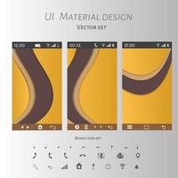 Abstract user interface templates of overlaps paper vector