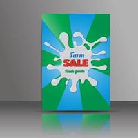 Abstract brochure design.Flyer with milk splash.Layout in A4 size. Sale flyer vector