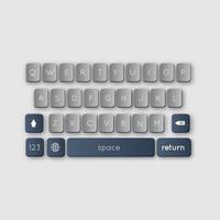 vector modern keyboard of smartphone, alphabet buttons