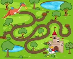 Maze game template for toddlers vector