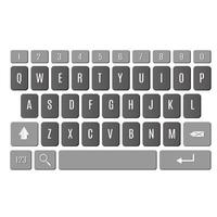 keyboard of smartphone, alphabet buttons vector