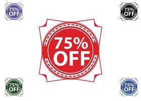 75 percent off new offer logo and icon design vector