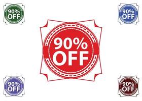 90 percent off new offer logo and icon design vector