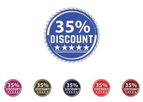 35 percent discount new offer logo and icon design vector