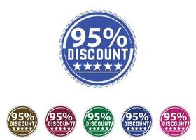 95 percent discount new offer logo and icon design vector