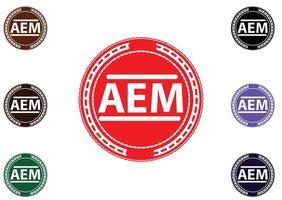 AEM letter logo and icon design vector