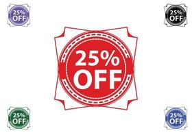 25 percent off new offer logo and icon design vector