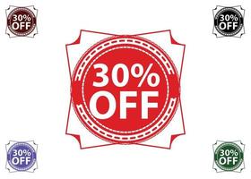 30 percent off new offer logo and icon design vector