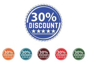 30 percent discount new offer logo and icon design vector