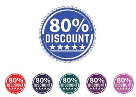 80 percent discount new offer logo and icon design vector