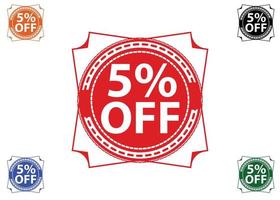 5 percent off new offer logo and icon design vector