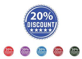 20 percent discount new offer logo and icon design vector