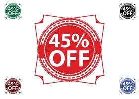 45 percent off new offer logo and icon design vector