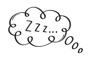 Sleep zzzz vector set in hand drawn doodle set. Insomnia icon in sketch style. Doodle sleepy symbol