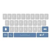 keyboard of smartphone, alphabet buttons vector