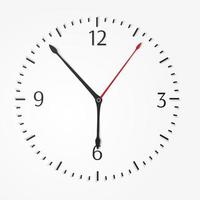 clásico reloj de pared redondo en blanco y negro aislado sobre fondo blanco vector