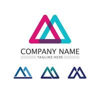 M Letter and font Logo Template business logo design and company set vector