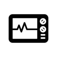 Monitor screen from a health monitor that displays a heart rate graph. Health care cardiograph device icon. vector