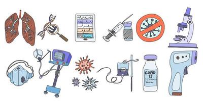 dibujos de medicina de virus de enfermedades peligrosas. garabato nuevo vector